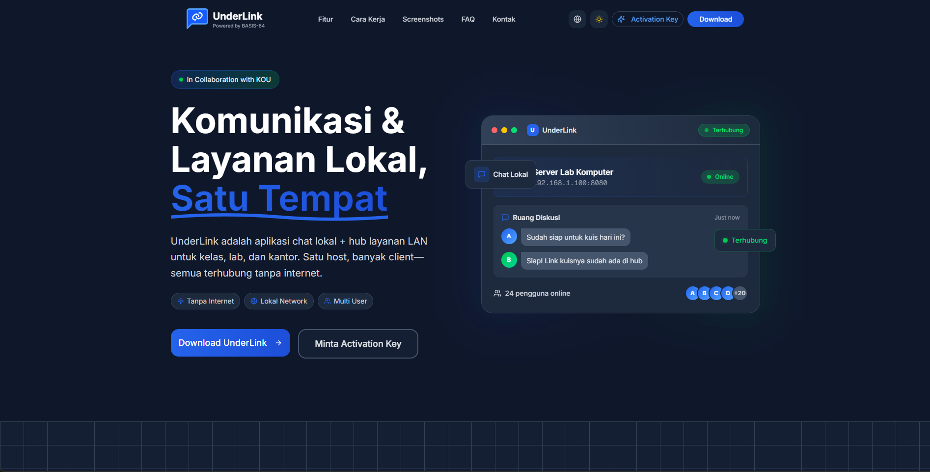 UnderLink - Local Chat & LAN Service Hub